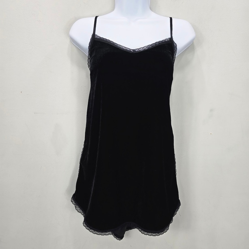 Who What Wear Cami Top M Velvet Lace Trim Whimsigoth Romantic Grunge Fairy 90s